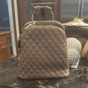Elegant Quilted Tan Backpack